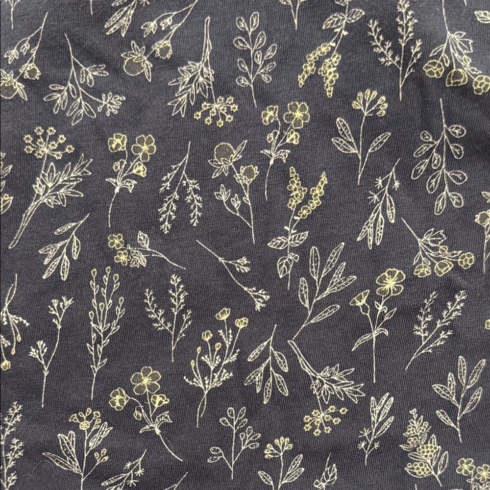 Feather Baby 100% Pima Cotton Long Sleeve Ruffled Floral Romper in Midnight Blue - Picture 4 of 9